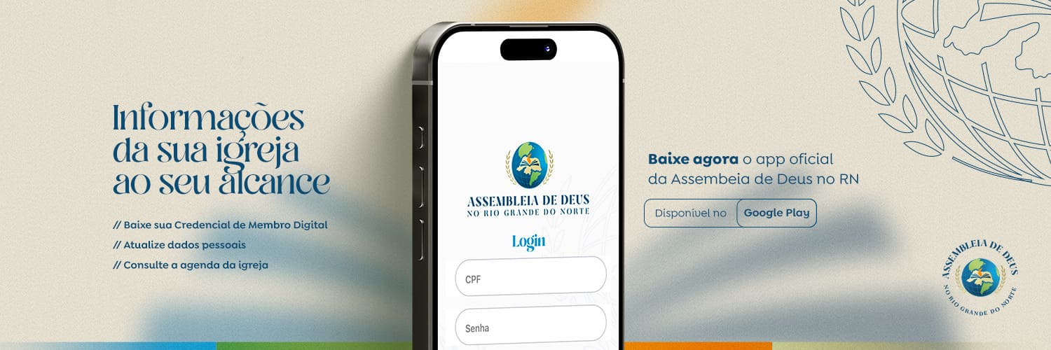Banner do aplicativo da Assembleia de Deus no RN